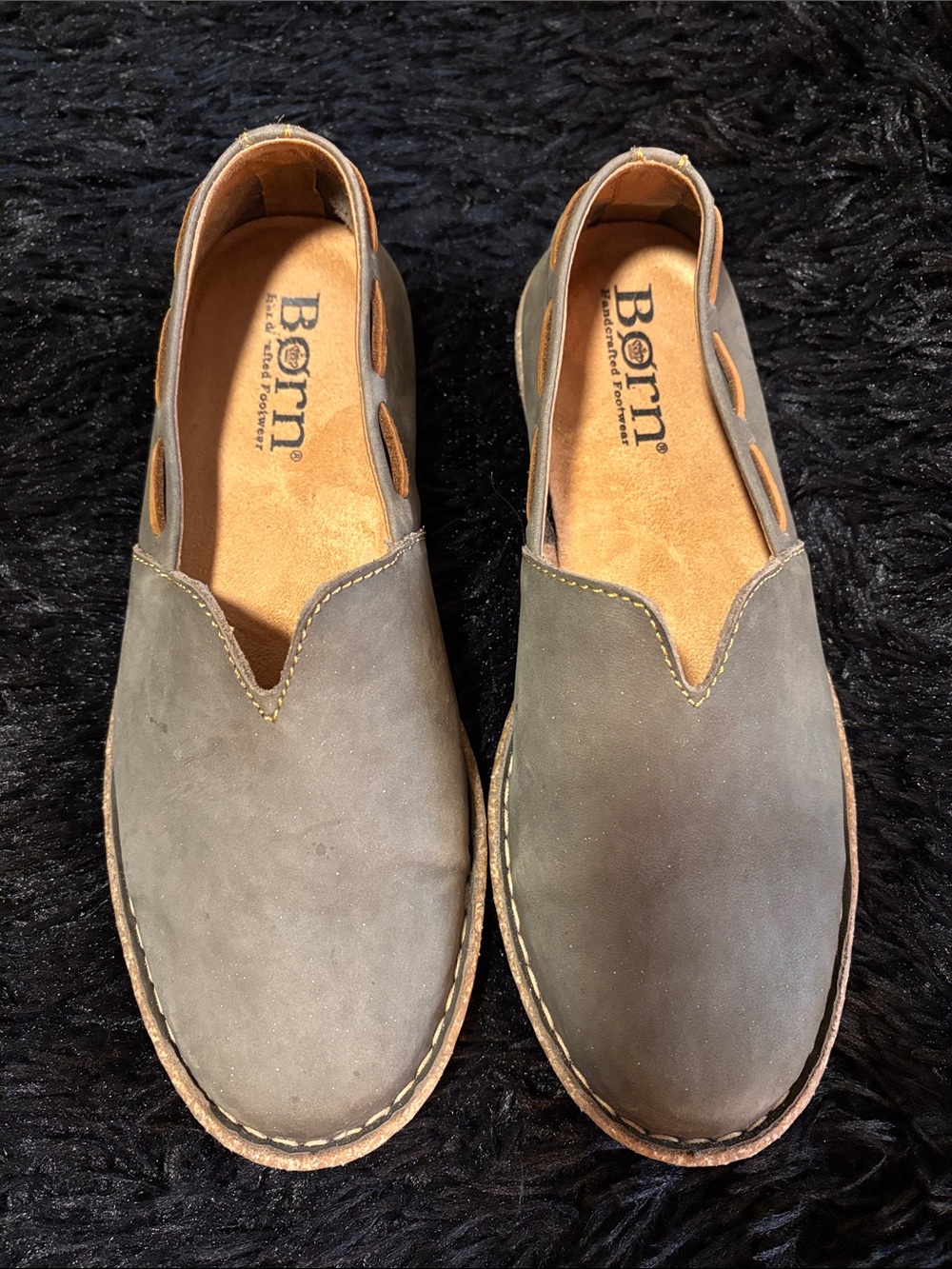 Born Olive Green Slip-On Nubuck Loafers